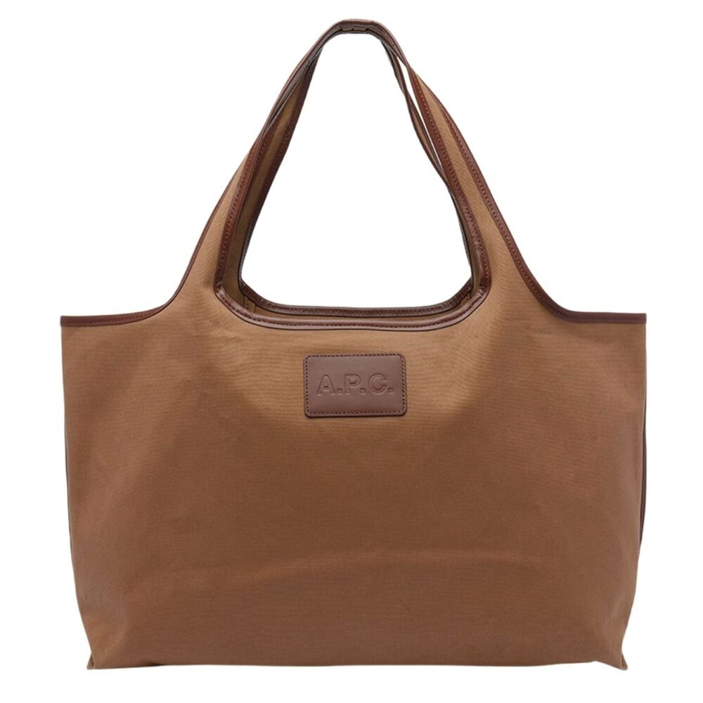 A.P.C. Harper Shopper Canvas Tote Bag Brown